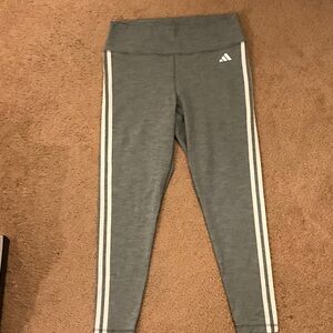 adidas gray' Leggings with White Side Stripes